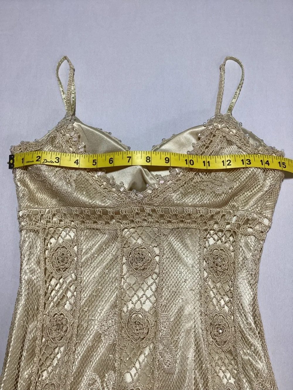 Sue Wong  Crochet Asymmetrical Slip Midi Dress - Picture 13 of 16